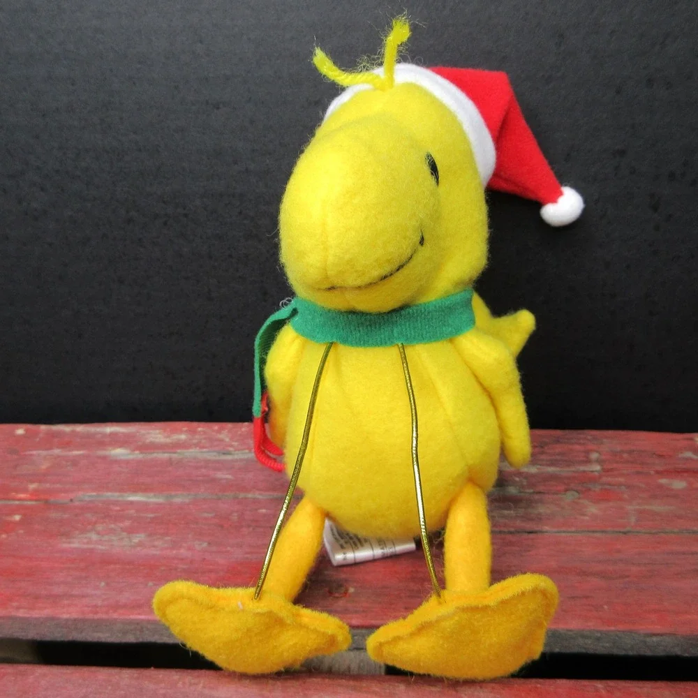 Vtg Woodstock Peanuts Whitman's Christmas Plush Ornament Santa Hat Scarf NEW
